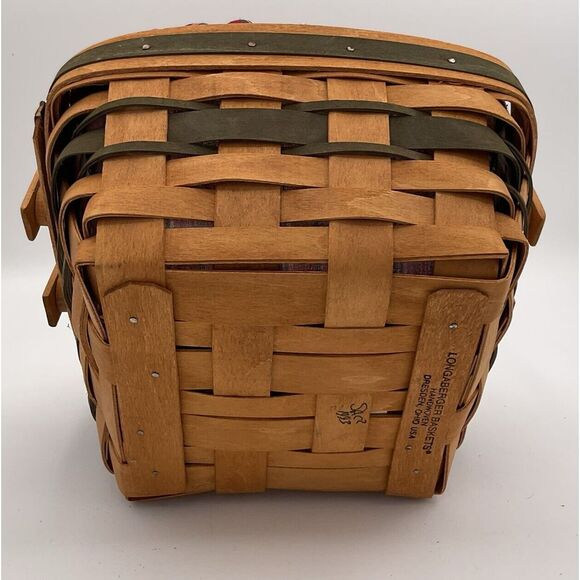 VTG Retired Longaberger 1993 Bayberry Basket-Green- W/ Liner&Protector-Signed - Picture 3 of 4